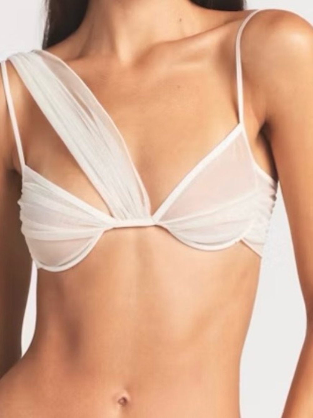SKIMS Sheer Mesh Underwire Bra in Ivory Cream